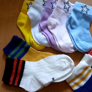 Combo 5 đôi vớ cotton mềm mịn ấm áp màu sắc dễ thương cho bé từ 0 - 14 tuổi