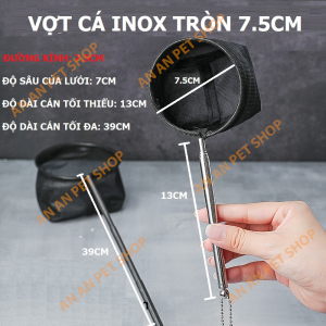 Vợt Cá 3D Inox Lưới Chống Sốc – Bền Gọn Không Gây Hại Cá