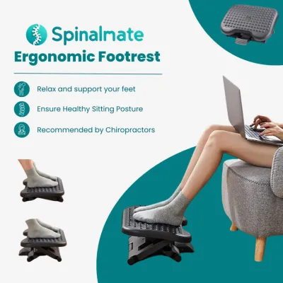 Spinalmate Ergonomic Footrest with Massage Function Leg Support