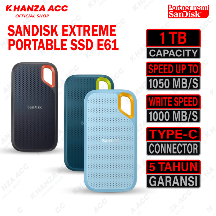SSD SANDISK Extreme Portable E61 500GB 1TB 2TB Original Ssd