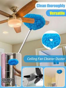 [Easy Dusting Telescopic Pole] Circular Duster For Dust Removal And Sweeping Ring Duster Tool Electrostatic Reusable for Home Ceiling Cobweb Cleaning High Reach Dusting Tool