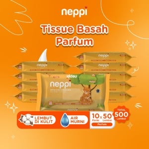 (10 Pcs x 50 Lembar) Neppi Baby Tisu / Tissue Basah Wipes Parfum