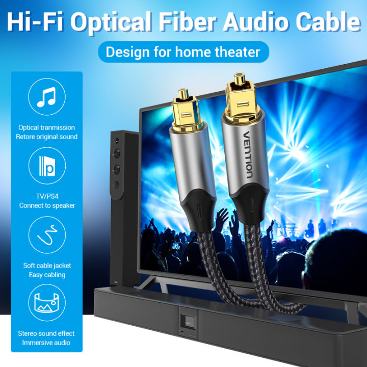 Vention S/PDIF Digital Optical Fiber Audio Cable for Amplifiers Bluray