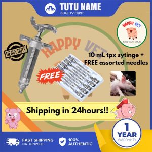 Fiber glass syringe Heavy duty syringe with 1 Dozen assorted needles for pig piglets cow chicken Piggery farm equipment