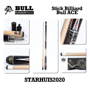 Stik Billiar kualitas TERBAIK “BULL” ACE Platinum Series maple shaft Radial Joint stick billiard HOW Cue tip