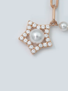 SWAROVSKI Luxury Fashion Stella rose gold star white pearl diamond pendant necklace S925 sterling silver womens fashion necklace
