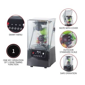 Commercial High Speed Quiet Blender 2200W Silent Noise Reduced Sound Proof Cover Ice Blended Smoothies Fruit Juice Bubble Milk Tea Shop Business Usage