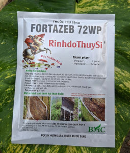 [TRUNG THIEN THINH] FORTAZEB 72WP hiệu RINHDOTHUYSI gói 1kg trừ loét sọc mặt cạo cao su vàng lá chín sớm lúa sương mai
