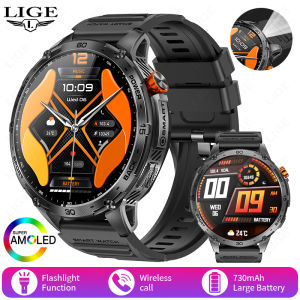 Lige cuộc gọi Bluetooth đồng hồ thông minh nam giới 730 mAh Đèn pin Led thể dục thể thao Vòng đeo tay đồng hồ huyết áp cuộc sống hàng ngày không thấm nước Đồng hồ thông minh IOS Android + Hộp