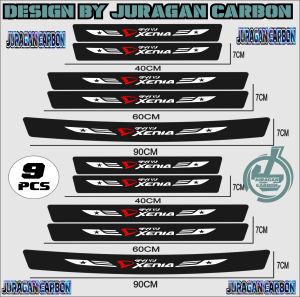 SILL PLATE KARBON 3D MOBIL XENIA STICKER CARBON 3D PIJAKAN BUMPER BAGASI MOBIL DAIHATSU XENIA