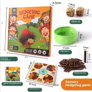 Sensory Training Hedgehog Game Toy Fine Motor Montessori Math Learning Educational Toy-T187