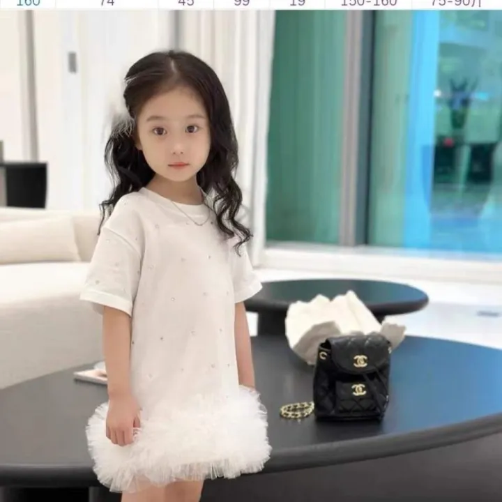 HYS%20Girls%20Dress%20Princess%20A-line%20Skirt%20Summer%20Korean-style%20Boho%20White%20-%20Image%207
