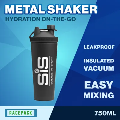 Science In Sport SiS Double Wall Stainless Steel Shaker 750ml vacuum flask thermal water bottle matte black stainless steel