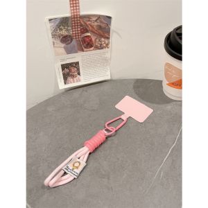 Tali Ponsel Pendek Colorful Gaya Ins Dapat Digunakan Sebagai Tali Tangan Antihilang Portabel Klip Liontin Pergelangan Tangan Gantung Tali Lanyard Wanita Universal Lucu