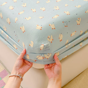 Dansunreve Cartoon Bedsheet Labubu/Panda/Melody Printed Bed Sheet with Garterized Washable Breathable Bed Cover