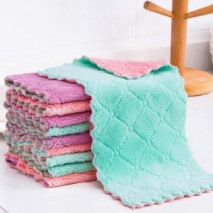 Khăn lau bếp khăn lau bếp đa năng mềm mịn thấm hút cực tốt khăn lau đa năng Microfiber set 10 cái - Happy Home 4U
