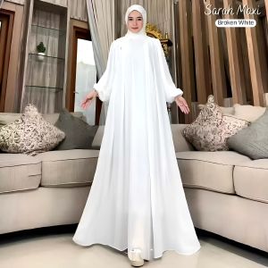 Gamis Wanita Mahogany Kondangan Terbaru 2025 - Bahan Ceruty Babydoll Full Furing Jumbo M-4XL Ld 120 130 140 - Dress Big Size Wanita Muslim - Baju Gamis Wanita Polos Simple Elegant Bahan Tebal Tidak Menerawang