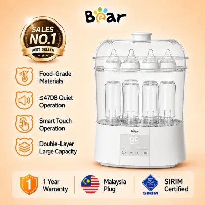 Bear XJessc Exclusive Baby Bottle Sterilizer and Dryer 99.9% Germ-Free Steam Sterilization + PTC Hot Air Drying