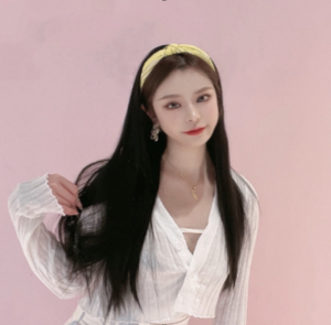 Wig Bando Cantik Wanita Simple Elegan Korean Version Wig Bando Panjang Wanita Hairclip Korea Rambut Palsu wig headband-4
