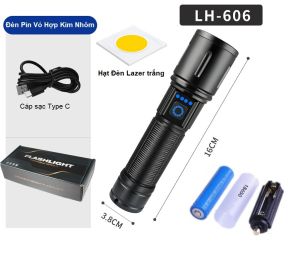 Đèn pin Lazer LH-606 thu phóng quang học tầm xa 500m hạt đèn Laser siêu sáng