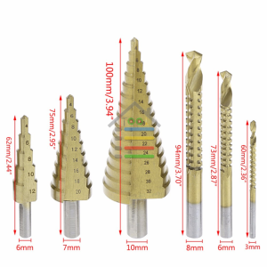 6IN1 MATA BOR KAYU PAGODA SET HSS STEP DRIL