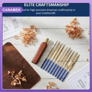 【CANAMEK】 Tay cầm giũa gỗ tay cầm gỗ kèm đầu kẹp collet bằng đồng thau dành cho các loại giũa nhỏ phụ kiện tự làm dùng để đánh bóng kim loại và ngọc bích.