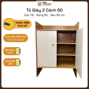 Tặng Tua Vít - Tủ Giày Dép 5 Ngăn Tầng Phụ Cánh Tủ Trắng Phong Cách Gỗ MDF Cao Cấp Có Video HD