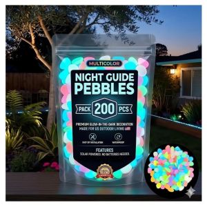 SIGNET Resin Glow-in-the-Dark Garden Stones Waterproof Colorful Fish Tank Aquarium Stones Reusable Glowing Pebbles Outdoor Landscaping Decor