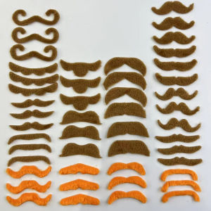 Halloween masquerade props simulation fake beard 48PCS various fake beard performances dress up brown beard