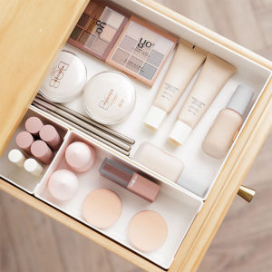 Dresser Drawer Organizer Storage Box Storage Bins Containers Cabinet Pantry Drawer Divider for Cutlery and Utensils Desk Organizer