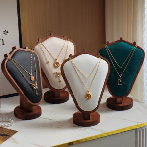 ROLL Crude Wood Necklace Display Exhibition Walnut Wood Showcase Props Fashion Light Luxury Jewelry Storage Rack