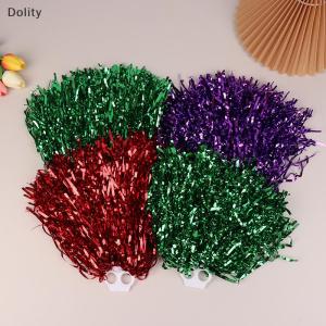 🎄【Special price】Dolity 2Pcs Double Hole Finger Ring Handle Style Cheerleading Pom Poms Cheer Balls For Hand Dance Women Girl Kids Pompoms Accessories