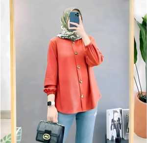 Kemeja Polos Wanita Crinkle Airflow Kemeja Korea Terbaru Kemeja Remaja Wanita Kemeja Wanita Jumbo Dan Standar Cod