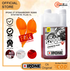 Oli Samping IPONE Strawberry R2000 RS 1L 2 Stroke Synthetic Plus Oil Motor Ninja F1zr RX King