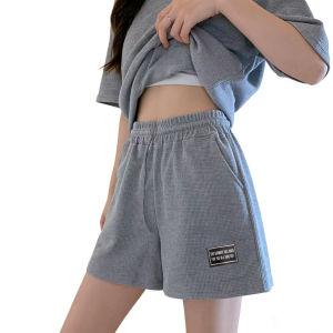 Womens Soft Comfy Waffle Shorts Loose Fit Casual Shorts for Home & Outdoor