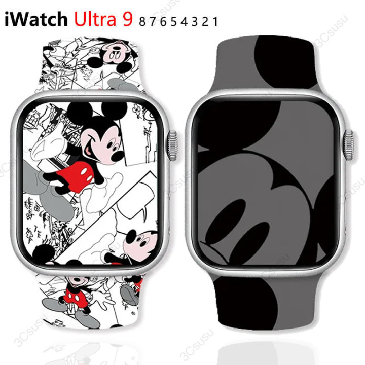 Cartoon Disney Mickey Minnie Mouse Printed Silicone Strap for Watch Band 38 40 41mm 42 44 45mm Bracelet Apple Watch 6 5 4 3 SE 7 8 9 Ultar Ultra2 Lazada PH