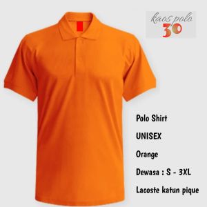 30 - Kaos Kerah Polo Shirt Katun Premium Lengan Pendek / Kuning Kenari / Kuning Emas / Orange