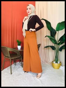 PLAIN PALAZZO WIDE LEG TROUSERS PANTS WITHOUT POCKET | SELUAR PANJANG PALAZZO KOSONG PEREMPUAN MUSLIMAH