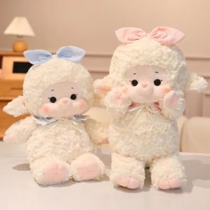 VERIDIAI Cartoon Sheep Plush Doll Fluffy Simulation Lamb Plush Toy Kids Accompany Dolls Soft Animal Fluffty Doll Birthday Gift