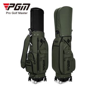 PGM Waterproof Golf Stand Bag Patented Divider Golf Club Placed Upside Down Design Hard Case Telescopic Golf Travel Bag with Rain Cover Can Hold 13-14 Clubs QB152