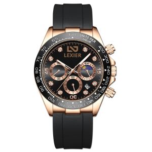 Jam Tangan Pria Chronograph Rubber Sporty Bisnis Tali Silikon Asli Tahan Air Premium Original Kalender Jarum Multifungsi Luminous Aktif Kaca Tebal Tahan Gores Aksesoris Arloji Mens Watches Kuarsa Analog Formal Cowok Bergaya Keren Kekinian -JXR 08