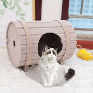 [Ready Stock] Rumah Kucing Mewah Cat Tent Home – Cozy Felt Teepee| Foldable Breathable Easy Setup Royal canin