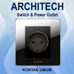 Architech Diamond V16-C18 Black Stop Kontak CP - Colokan Listrik
