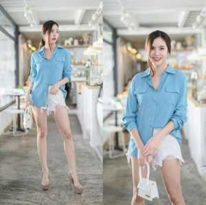 FEMMESHOPA - KEMEJA WANITA / KEMEJA KOREA / KEMEJA TERBARU / KEMEJA MURAH - YX HEM 2POCKET