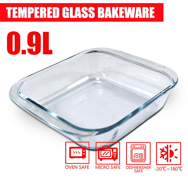 8080-4 SQUARE TEMPERED GLASS BAKEWARE HIGH BORON HEAT - Main Image