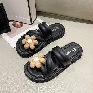 LKShoes ใหม่ รองเท้าแตะแฟชั่นแฟใจสำหรับสาวๆ ดีไซน์สายคาดน่ารักมาก ติดดอกไม้ใหญ่ๆ1อัน วัสดุยางทั้งตัว พร้อมส่ง3สี สั่งเลยห้ามพลาด