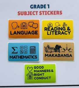 Subject Stickers Set for Grade 1-10 Notebook Label