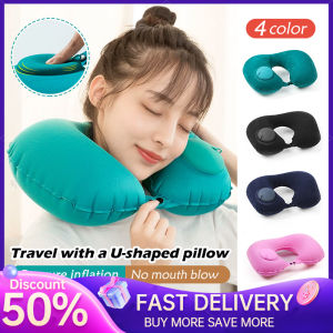 Travel Pillows U Shaped Pillow Press Type Automatic Inflatable Neck Pillow Press Type Automatic Inflatable Neck Pillow