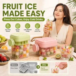 Press Ice Cube Tray Silicone Ice Maker Straw Cup Included Easy Ice Release Cool Design Kitchen Tool