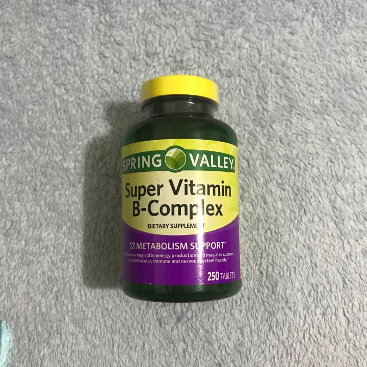 Authentic Spring Valley Super Vitamin B Complex 250 tablets expiry ...
